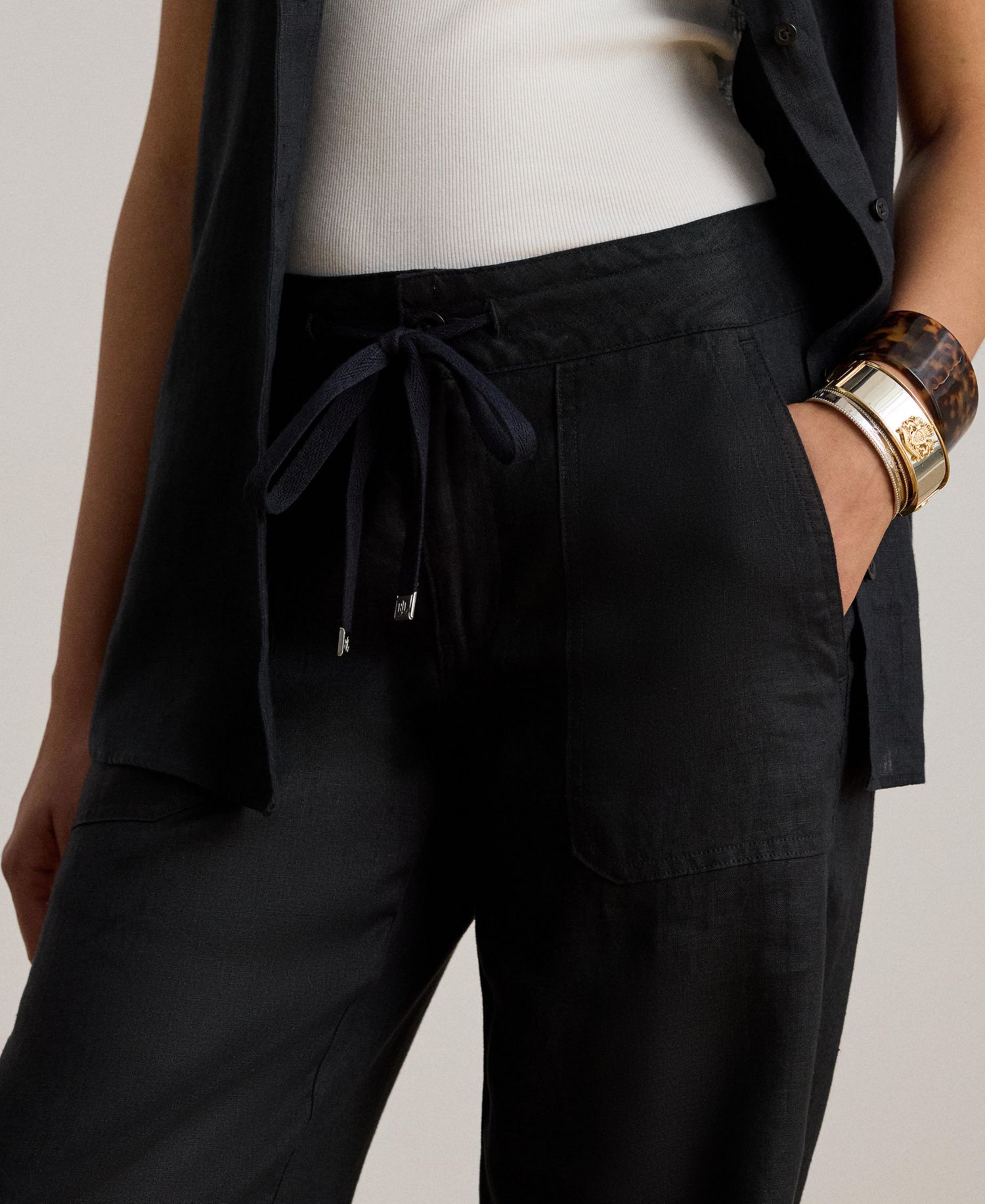 Petite Wide-Leg Linen Pants