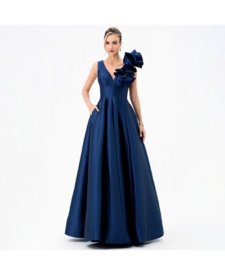 Women's Mirella V Neck Ruffle Gown