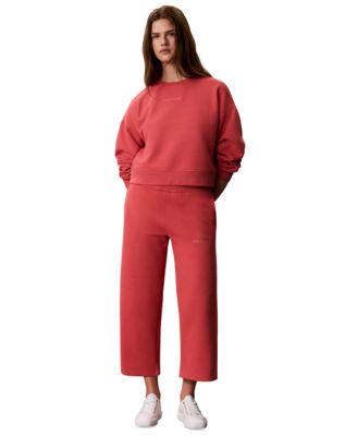 Women's Cropped Wide-Leg Sweatpants