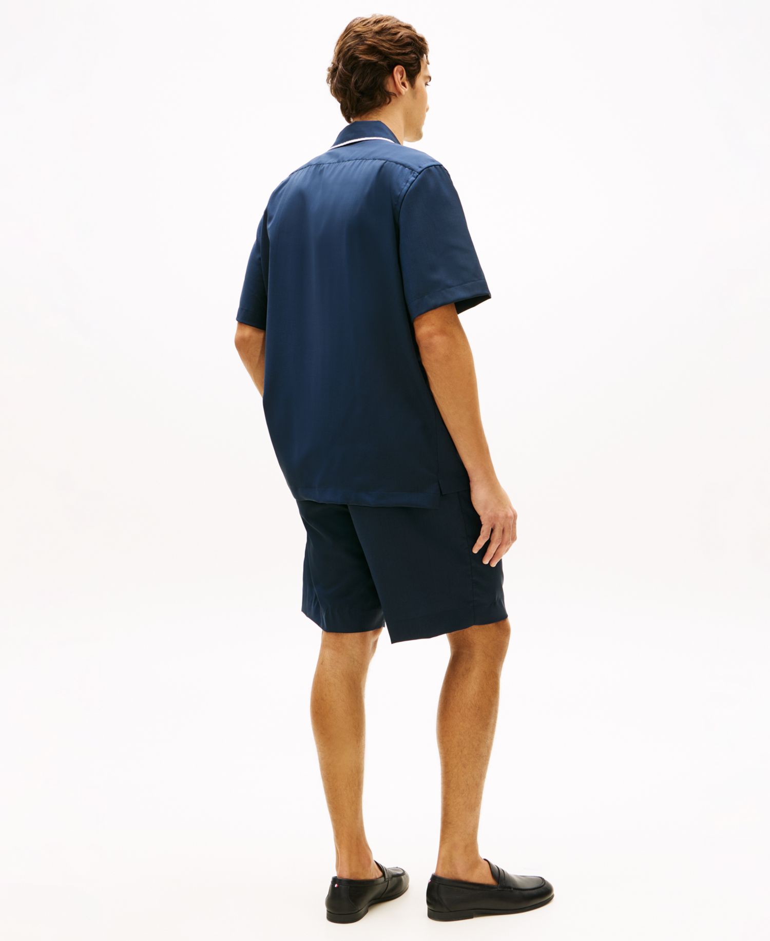 Men's Luxe Summer Wool Short-Sleeve Button-Front Shirt