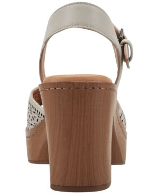 Women's Quinty Leather Platform Block Heel Dress Sandals