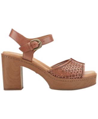 Women's Quinty Leather Platform Block Heel Dress Sandals