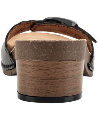 Women's Haisly Leather Buckle Band Block Heel Sandals