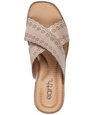 Women's Qamra Leather Criss-Cross Platform Block Heel Sandals