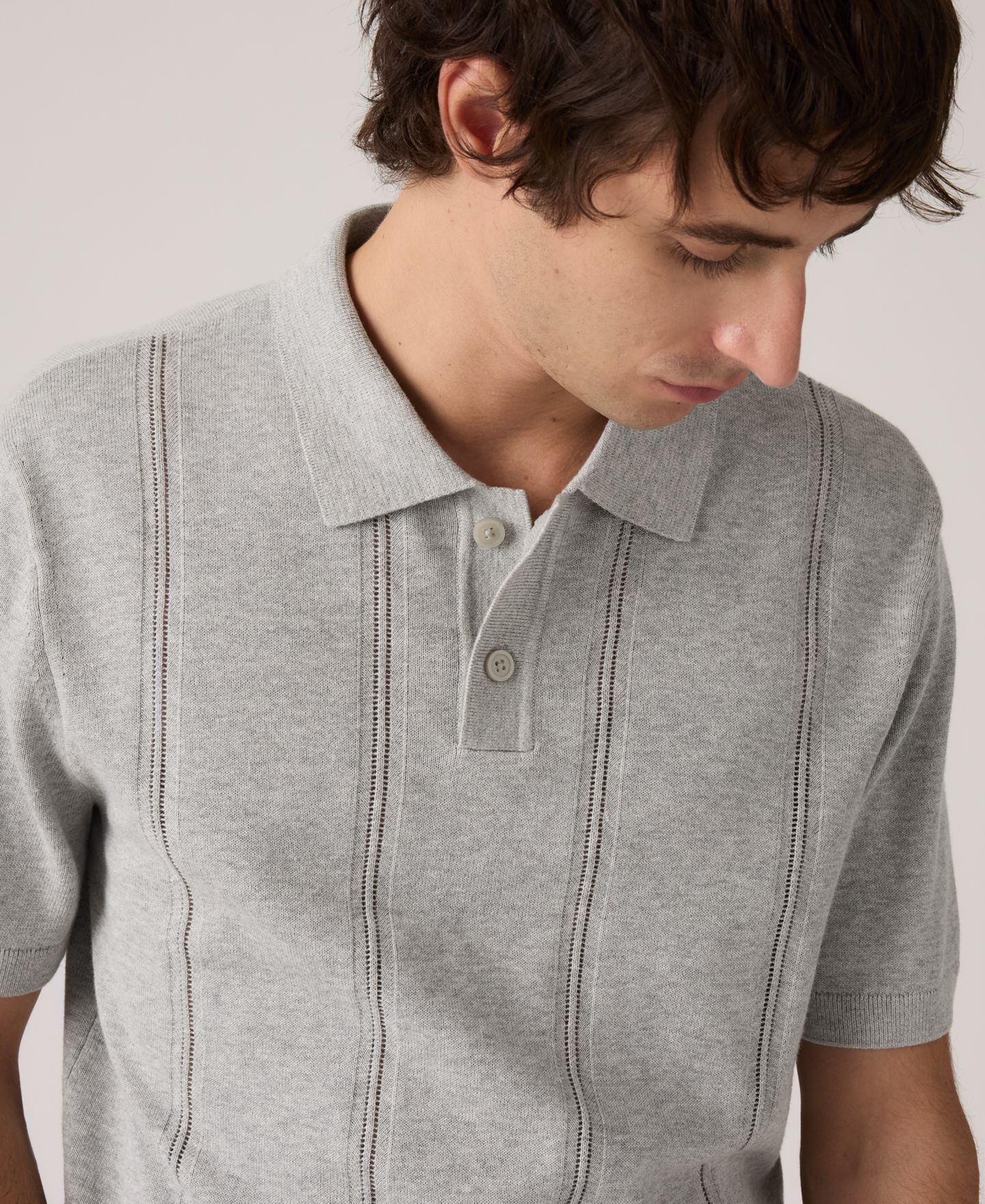 Мужской свитер Levi's Austin Polo Sweater, цвет: Серый — фото 2