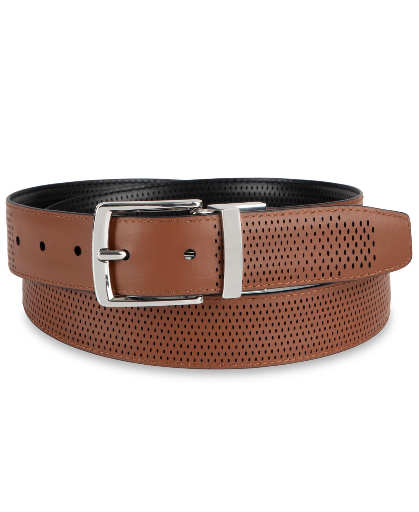 Мужской ремень Cole Haan Reversible Leather Belt, цвет: Чёрный / Рыжевато-коричневый — фото 3