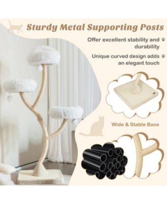 70" Cat Tower, 4-Layer Activity Tree with 3 Perches & Hanging Balls for Indoor Cats