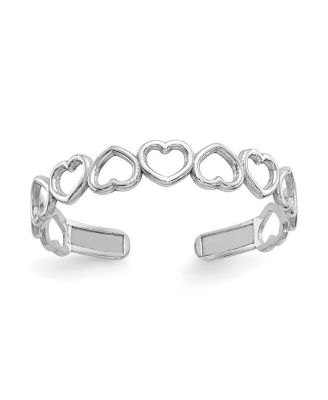 Solid 10k  Gold Alternating Open Love Hearts Adjustable toe ring toe ring