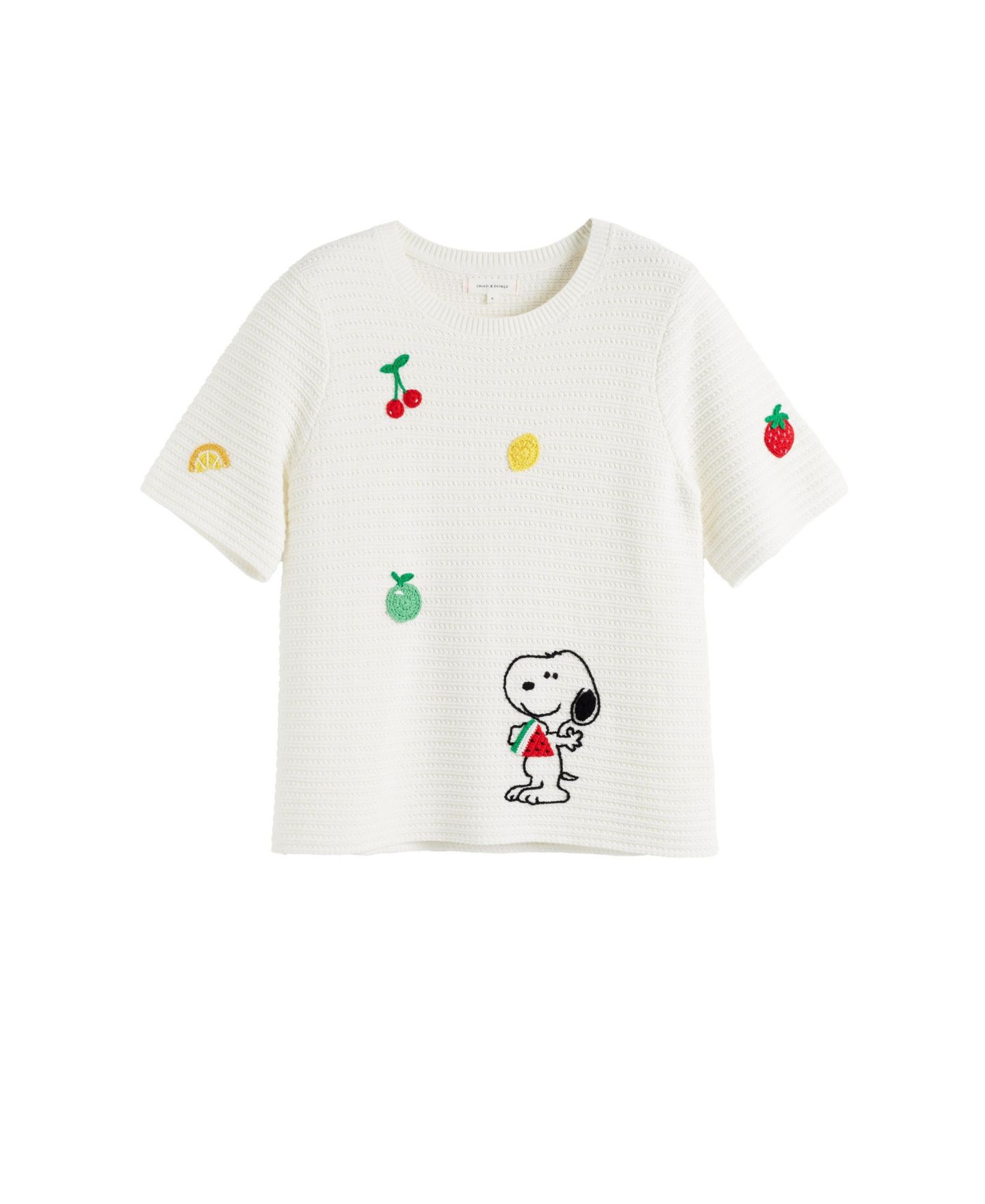 Женская футболка Chinti & Parker Cotton Snoopy Crochet, цвет: Кремовый — фото 4