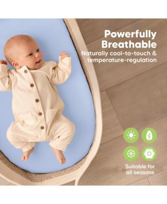 Bassinet Sheet for Baby Girls, Boys, 2-Pack Isla Fitted Bassinet Sheets, Bassinet Mattress Sheets