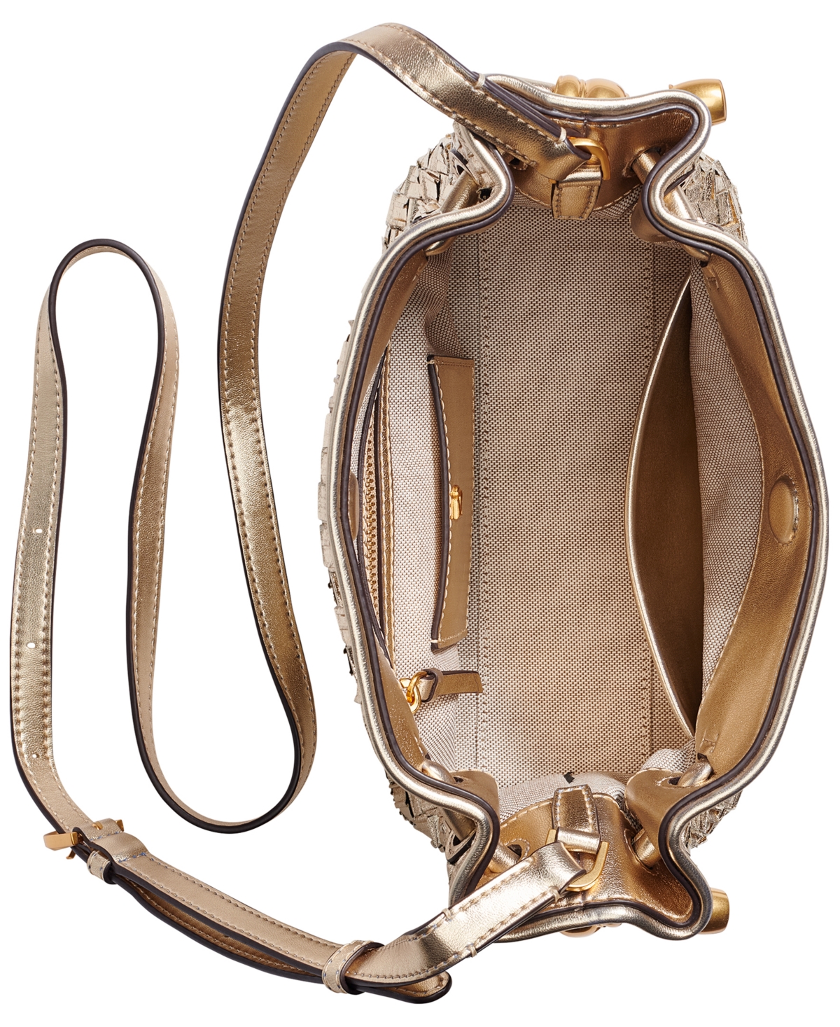 Donna Karan New York Metallic Woven Small Crossbody Bag