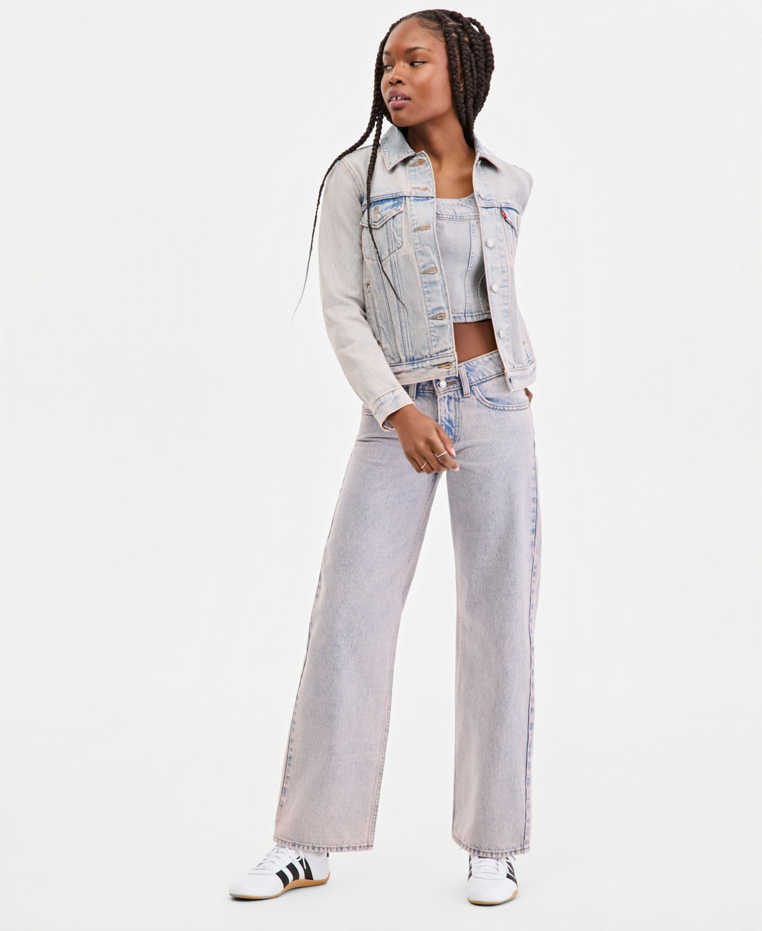 Plus Size Button-Down Original Denim Trucker Jacket