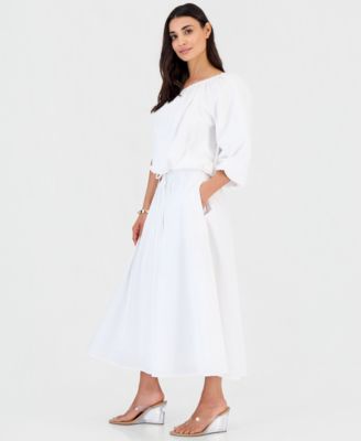 Petite Asymmetrical Top & Midi Skirt