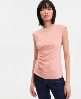 Women's Side-Cinched Cap Sleeve Top