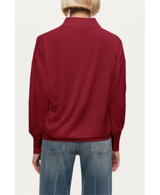 Women's Knit Polo Sweater