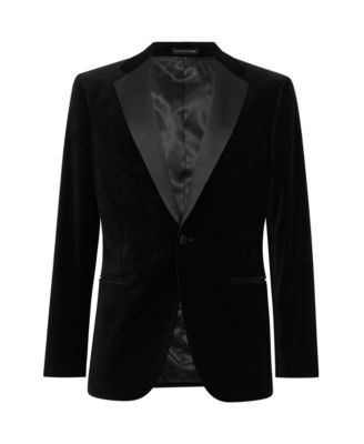 Men's Velvet Single-Breasted Tailored Fit Blazer