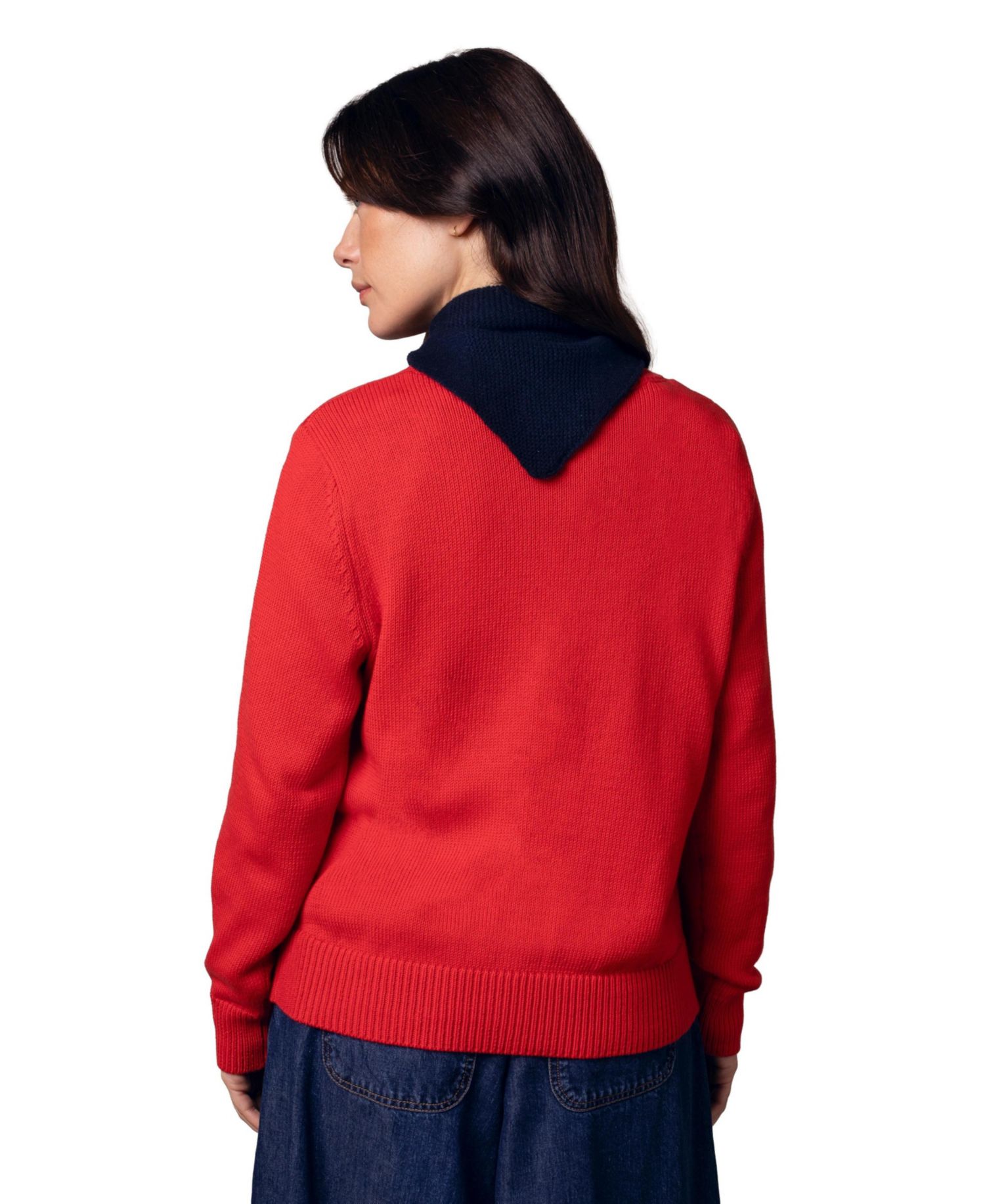 Women's Long Sleeve Cotton Crew Neck Cardigan