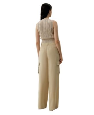 Women's Silk Crepe Cargo Pant
