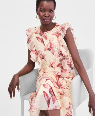 Women's Ruffle Sleeveless Midi Dress