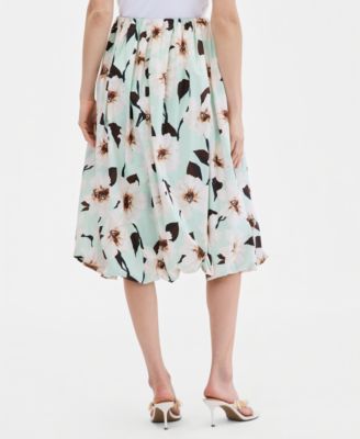 Women's Cotton Bubble Hem Midi Skirt