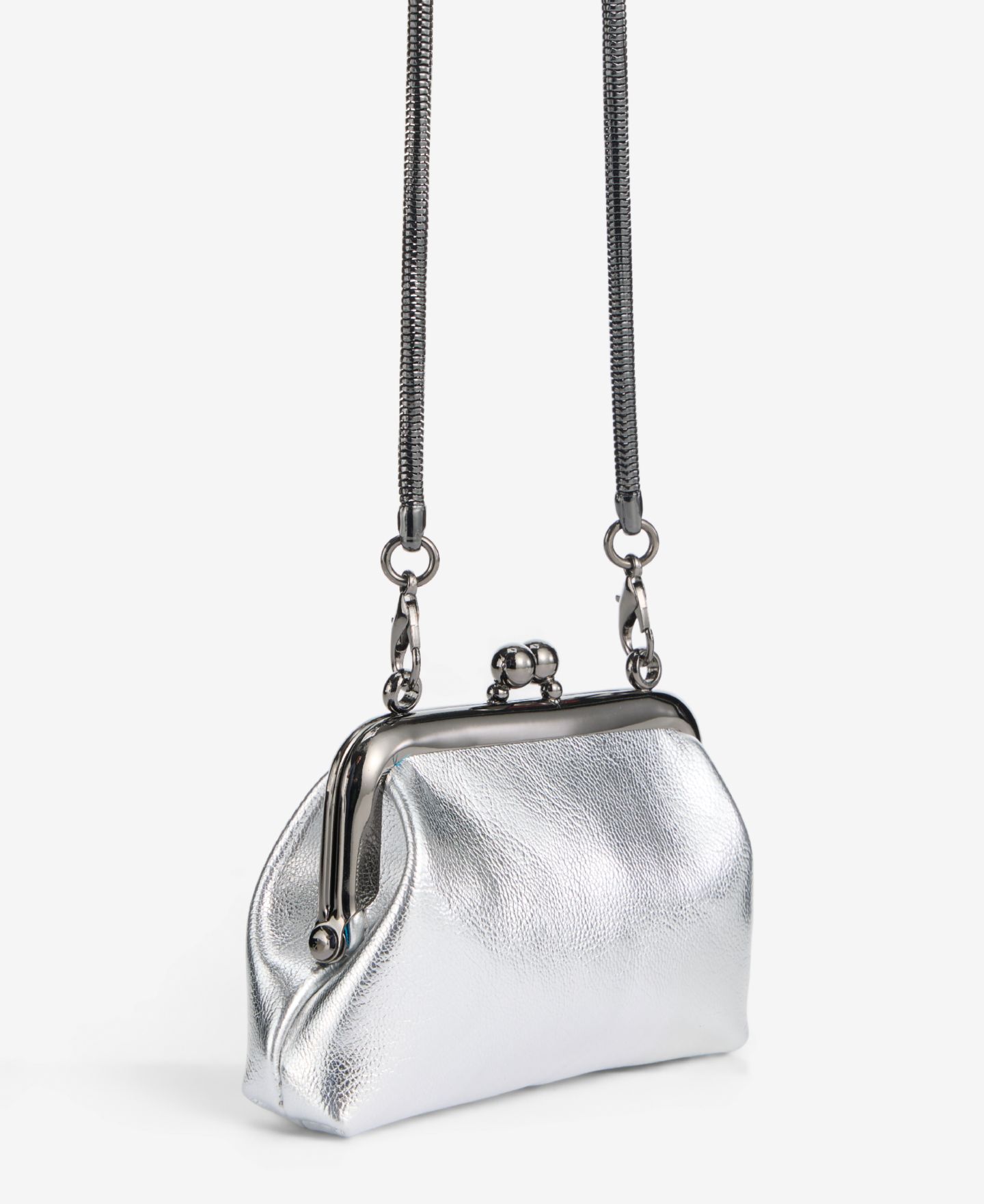 Женская сумка On 34th Mini Frame Pouch Necklace, Macy's Exclusive- Molly Rogers Capsule Collection, цвет: Серебряный металлический — фото 3
