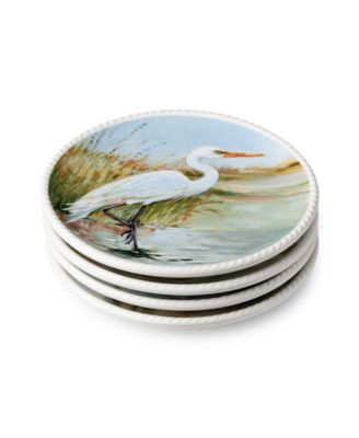 Coastal Birds Canape Plates, Set of 4