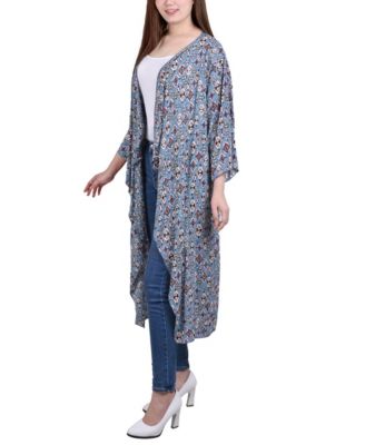 Women's 3/4-Sleeve Long Cardigan Sweater