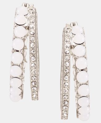 Karl Lagerfeld Paris Gold-Tone Turquoise Split Stone Hoop Earrings - White 42$
