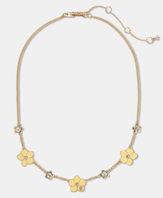 Gold-Tone Yellow Flower Frontal Necklace