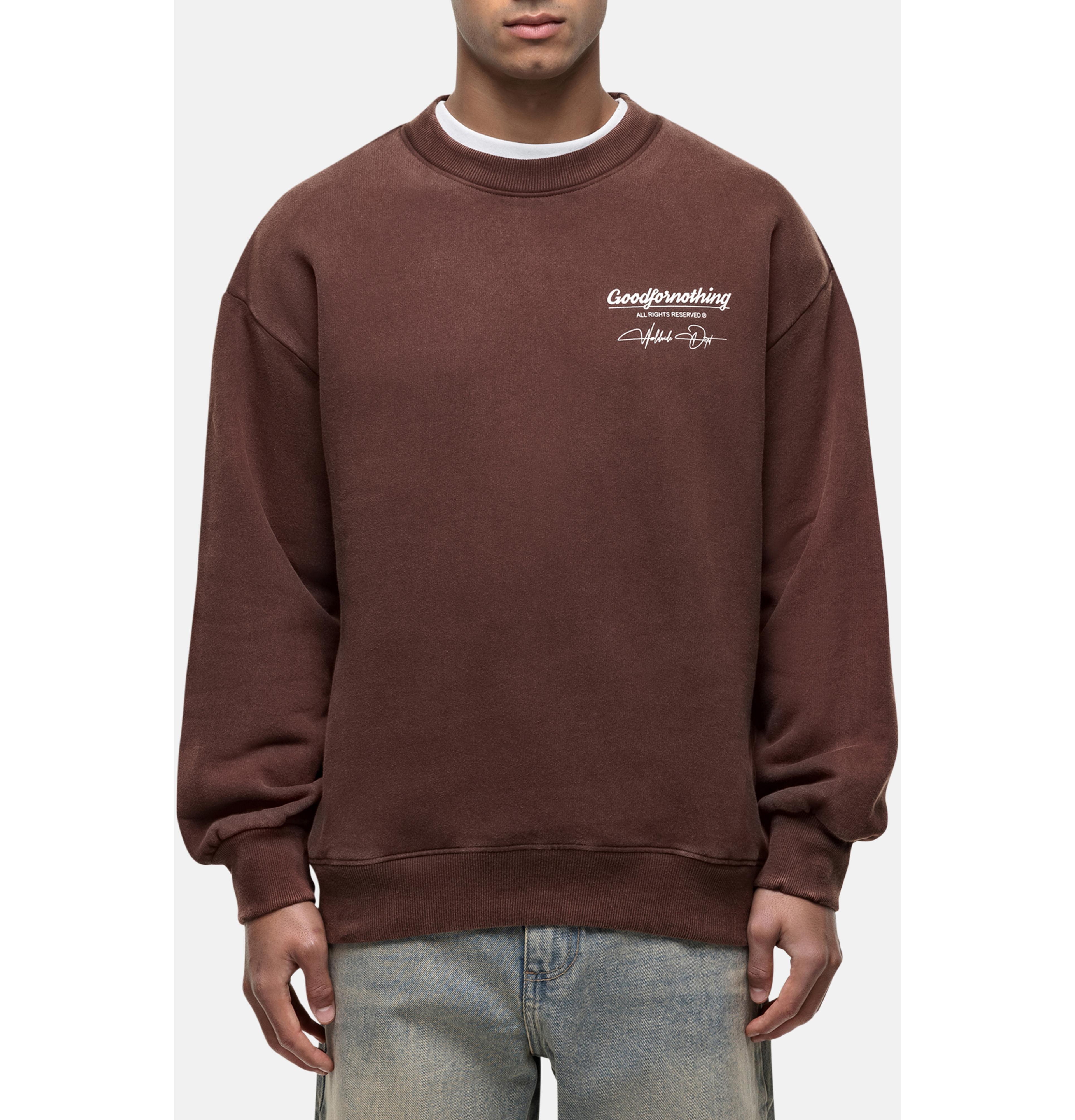 Good For Nothing Men's Washed Rust Cult Sweathsirt