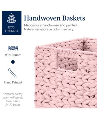 10.5x10.5in Hyacinth Storage Baskets, Set of 5 Multipurpose Collapsible Organizers