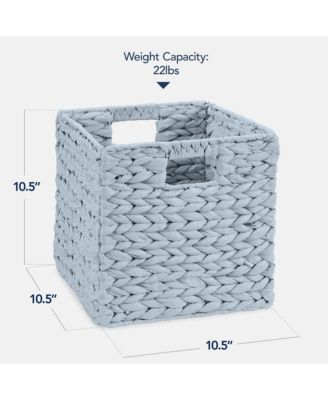 10.5x10.5in Hyacinth Storage Baskets, Set of 5 Multipurpose Collapsible Organizers
