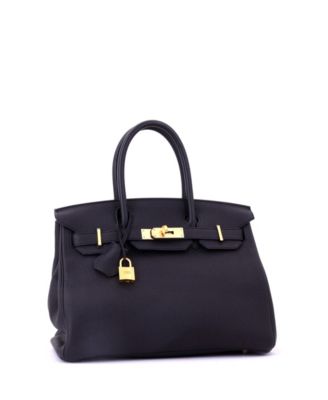 Birkin 30 Handbag Black Togo with Rose Gold Hardware