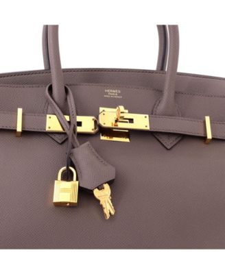 Birkin 30 Handbag Grey Epsom with Gold Hardware