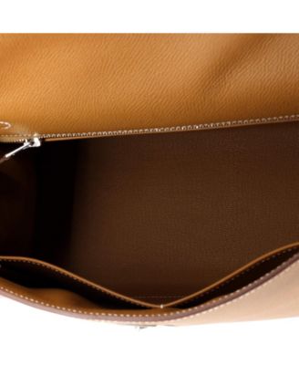 Kelly 28 Handbag Brown Epsom with Palladium Hardware