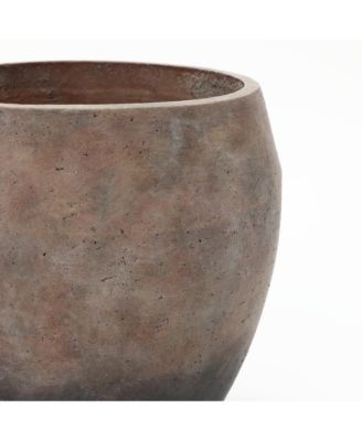 Vintage  Base 13.8-Inch Tall Round Cement Planter