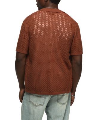 Men's Crotchet Button-Down Sweater