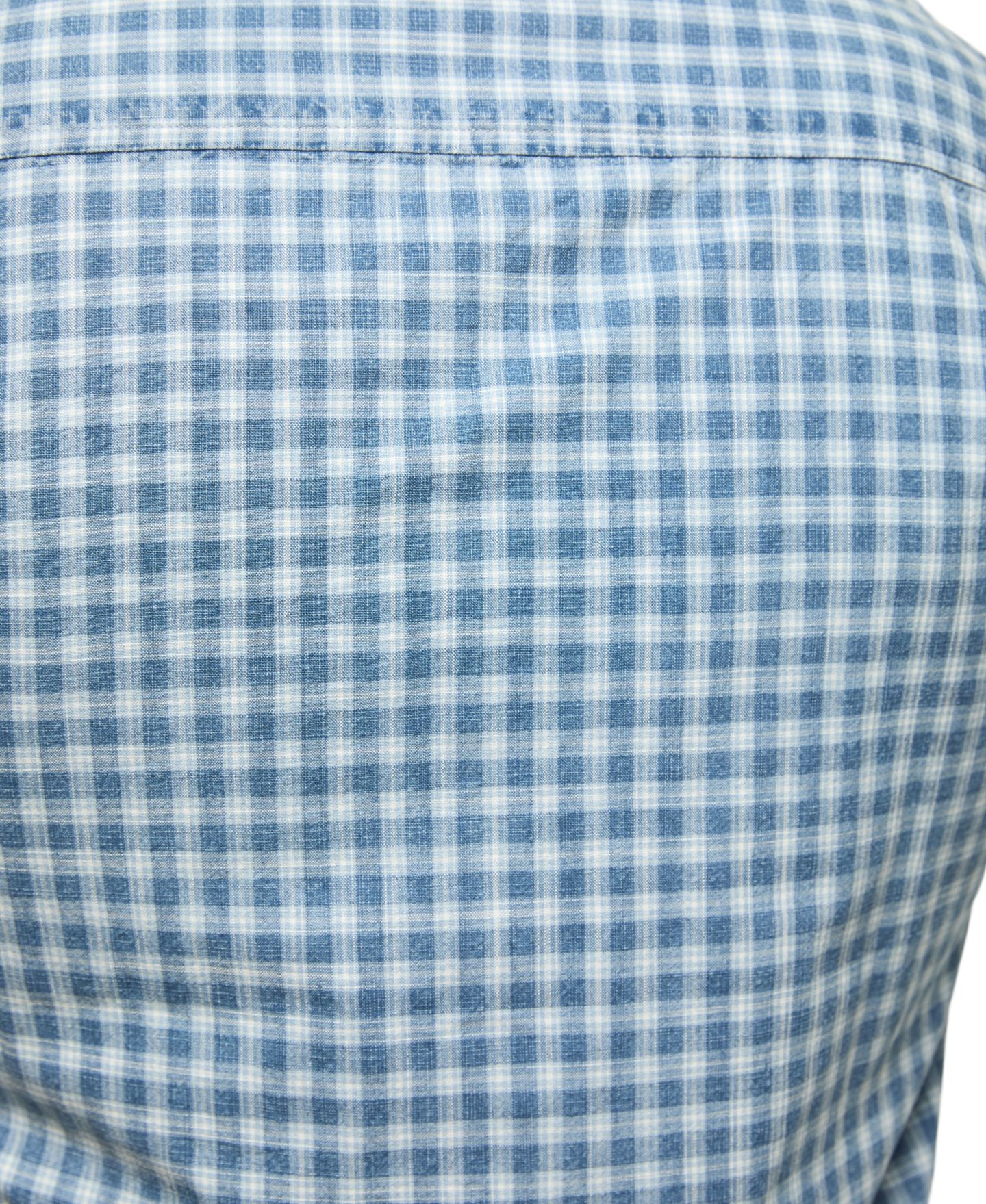 Мужская рубашка Lucky Brand Boxy Gingham Camp Collar, цвет: Индиго — фото 6