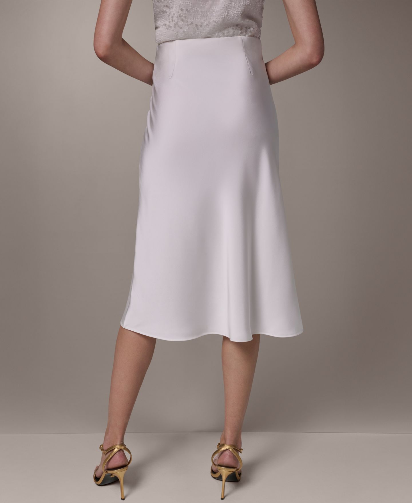 Женская юбка Donna Karan New York Bias Midi, цвет: Кремовый — фото 2