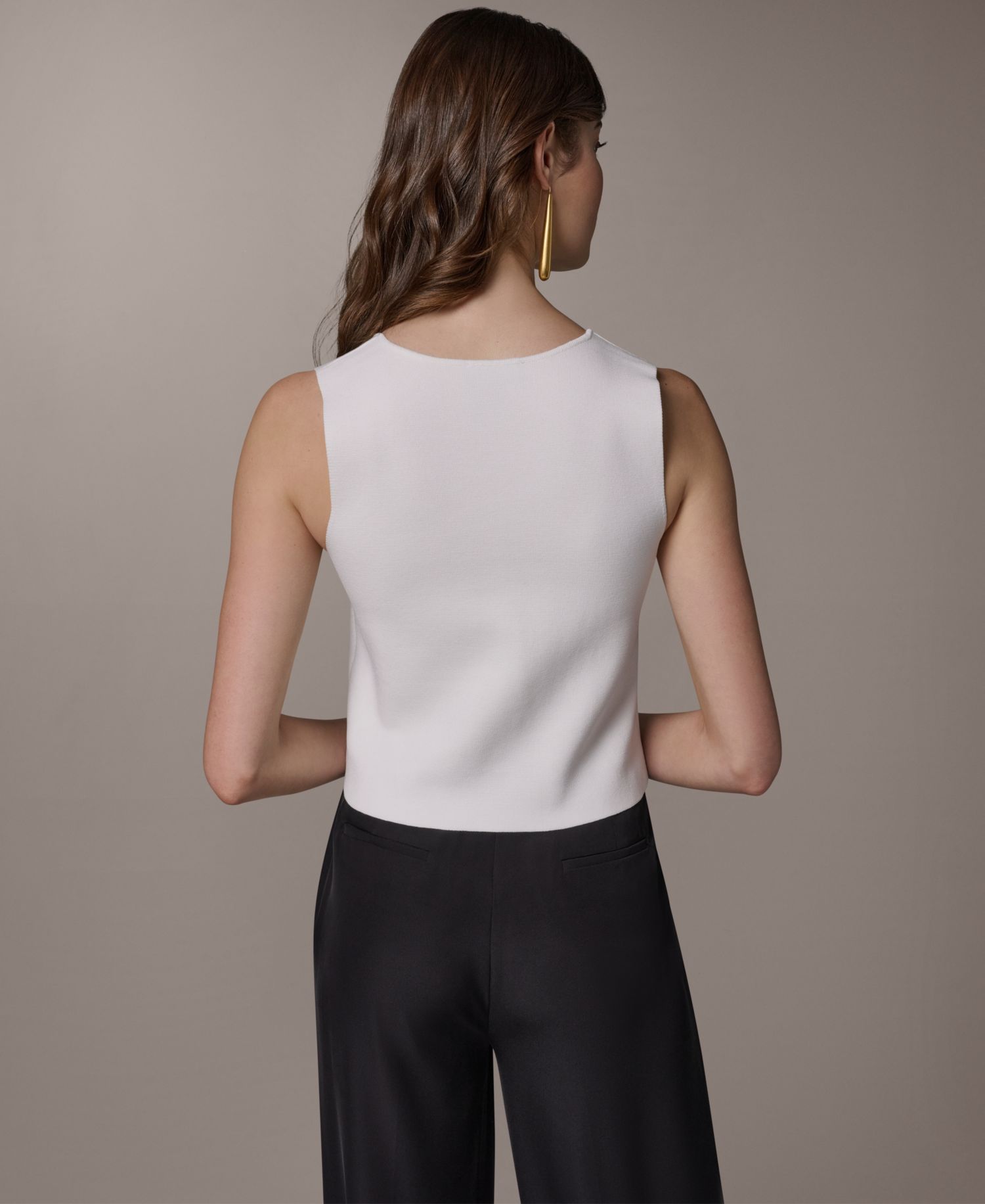 Women's Scoop Neck Button-Up Sweater Vest