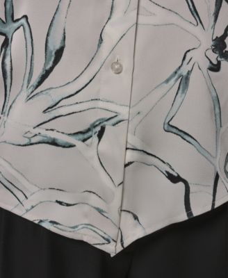 Women's Printed Pointed Hem Blouse