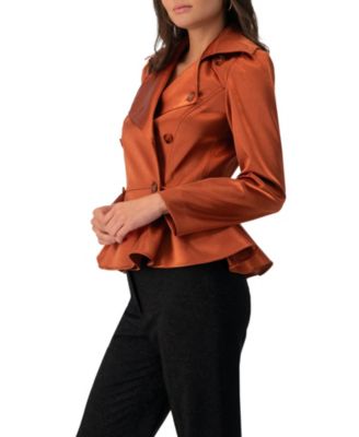 Women's Short Double-Breasted Trench Coat