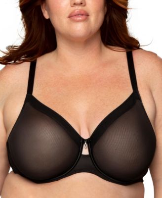 Women's Sheer Mesh Full Coverage Unlined Underwire Bra