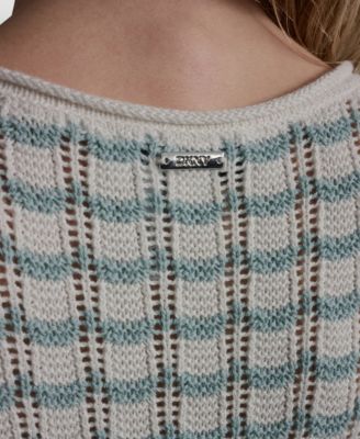 Women's Sleeveless Crew Neck Pointelle Dress