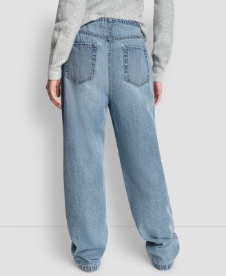 Women's Mid-Rise Flowy Relaxed Straight Jeans