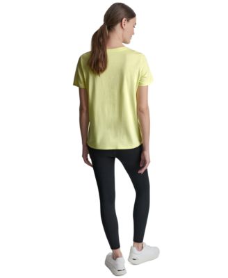 Women's Rhinestone Varsity Logo Relaxed Fit Pull-On T-Shirt