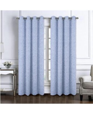 100% Polyester 140 GSM Lava Jacquard Grommet Curtain Panel 54" x 84" Blue