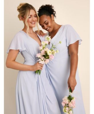 Women's Knot Front Chiffon Bridesmaid Dress