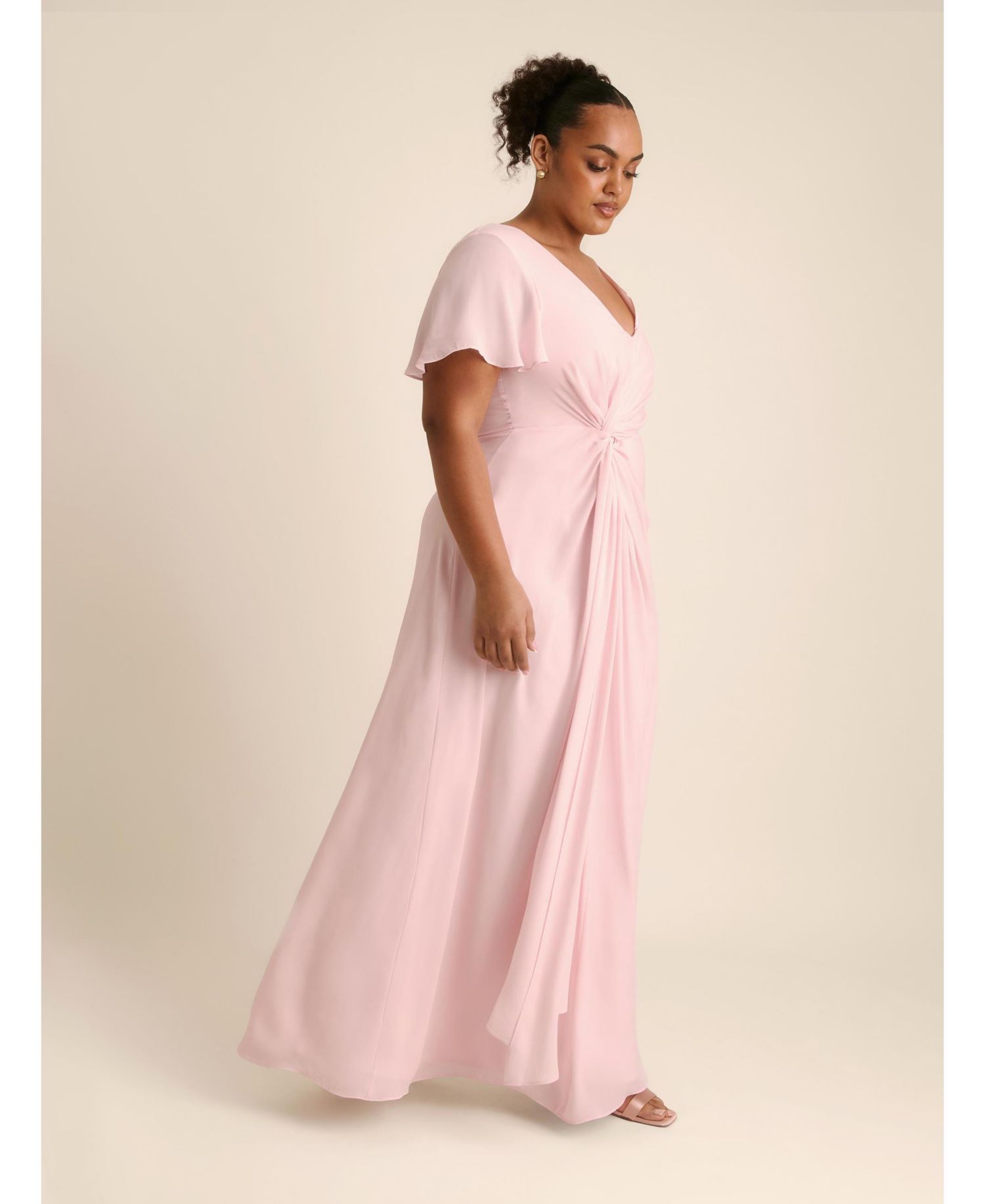 Women's Knot Front Chiffon Bridesmaid Dress