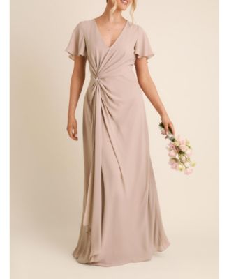 Women's Knot Front Chiffon Bridesmaid Dress